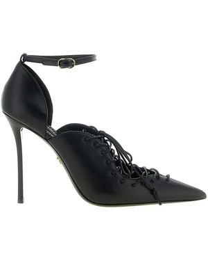 Dolce & Gabbana Lace-Up Leather Pumps - Black