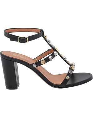 Via Roma 15 Studded Sandals - Metallic