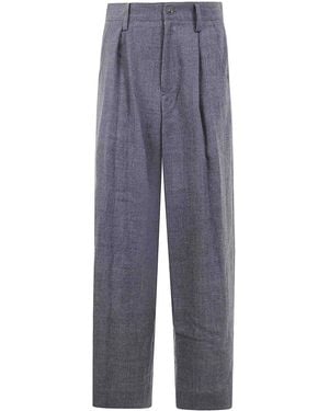 Y's Yohji Yamamoto U- Tuck Wide Trousers - Blue