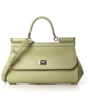 Dolce & Gabbana Sicily Medium Leather Handbag - Green