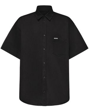 Balenciaga Cotton Shirt With Logo - Black