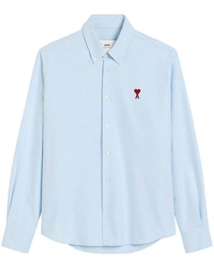 Ami Paris De Coeur Cotton Shirt - Blue