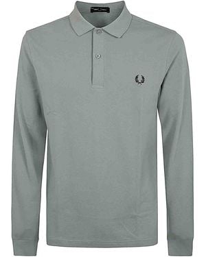 Fred Perry Long Sleeve Plain Shirt - Grey
