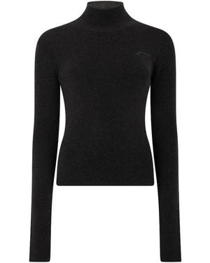 Ganni Pure Wool Turtleneck Jumper - Black