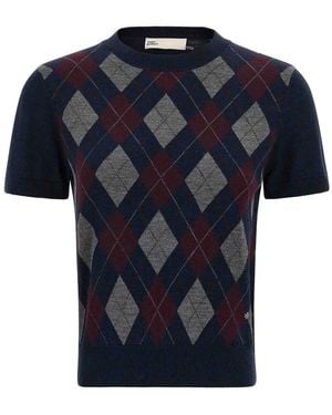 Tory Burch Argyle Sweater - Blue