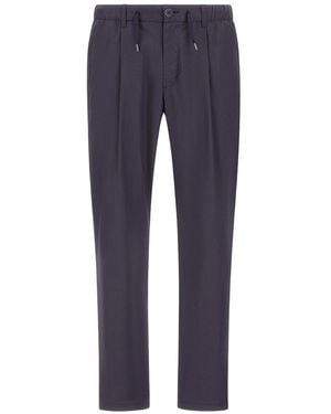 Herno Dyed And Waterproof Stretch Cotton Trousers - Blue
