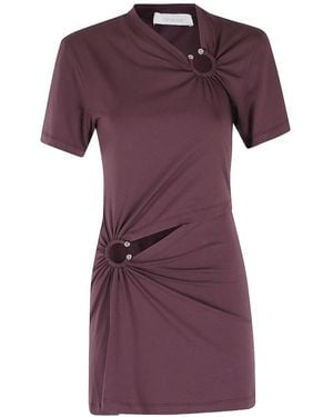 Rabanne Short Dress With Cut-Out - Purple