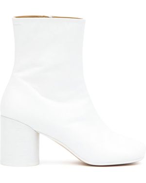 MM6 by Maison Martin Margiela Leather Ankle Boots - White