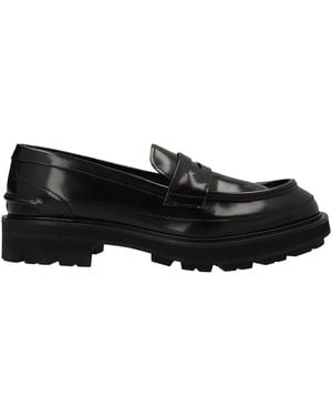 McQueen Moccasin In Brushed Leather - Black