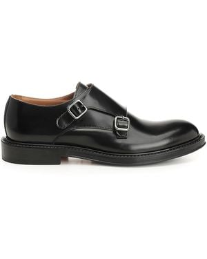 Corvari Brushed Leather Double Monk - Black