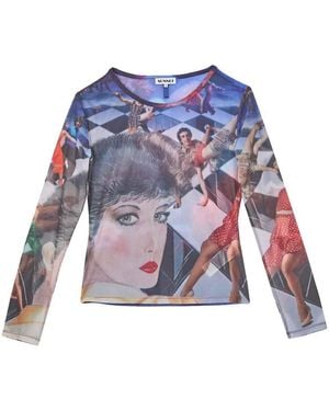 Sunnei Longsleeve Sheer Top - Blue