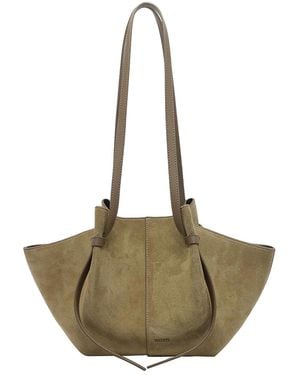 Yuzefi Fennel Suede Mochi Shoulder Bag - Natural