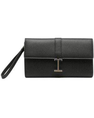 Tom Ford T Clasp Grained Leather Pouch - Black