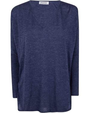Gentry Portofino Knit V Neck Jumper - Blue