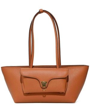 Coccinelle Double Beat Medium Crab Leather Bag - White