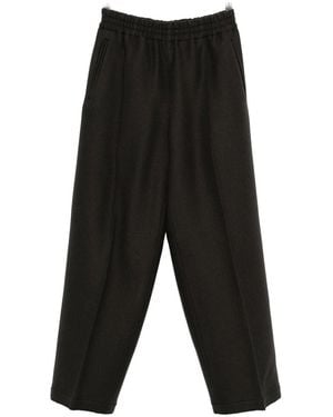 Ami Paris Wool Wide-Leg Pants - Black