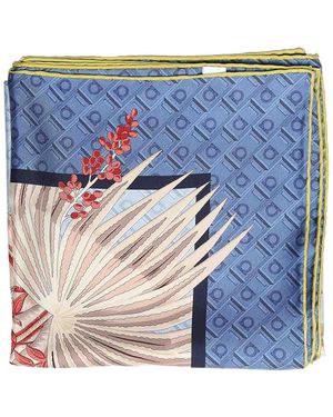 Ferragamo Silk Scarf With Print - Blue