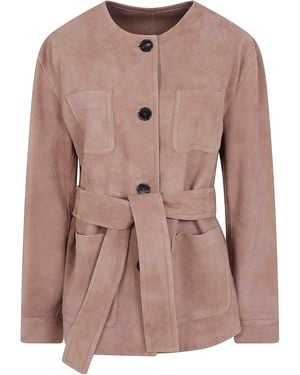 Max Mara Mst Boemia Suede Jacket - Pink