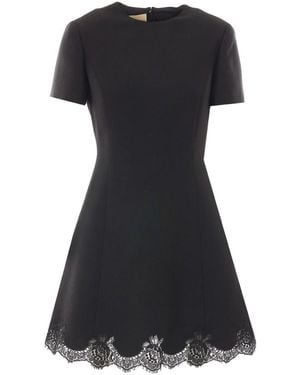 Valentino Wool And Silk Blend Mini Dress - Black