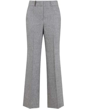 Peserico Linen And Wool Trousers - Grey