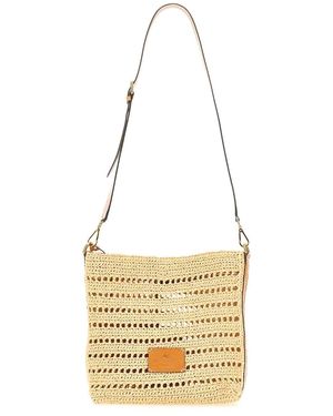 Etro Perforated Raffia Shoulder Bag - Metallic