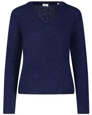 Aspesi Mohair And Wool Sweater - Blue