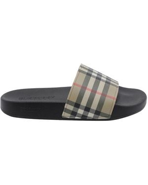 Burberry Check Sliders - Gray