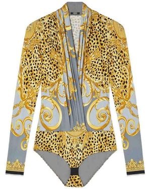 Versace Bodysuit With Graphic Print - Yellow