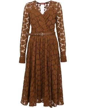 Max Mara Mstagrume Midi Dress - Brown