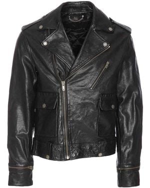 Golden Goose Leather Biker Jacket - Black