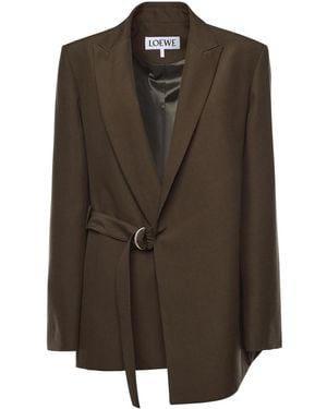 Loewe Draped Wool Jacket - Green