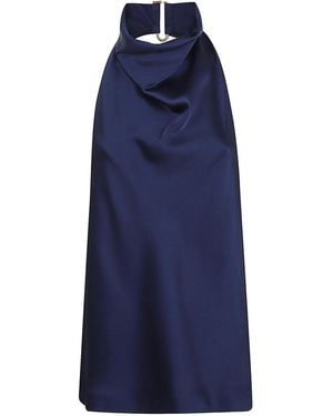 Stella McCartney Satin Halterneck Top - Blue