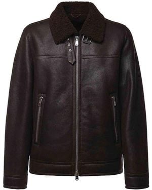 Dondup Leather And Shearling Jacket - Black