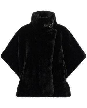Pinko Fur Cape - Black