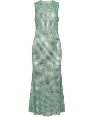 Self-Portrait Dress Made Of A Mix Of Polyester - Green