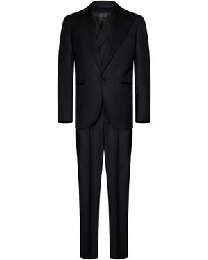 Franzese Collection James Bond Model Super 170S Tuxedo Suit - Black
