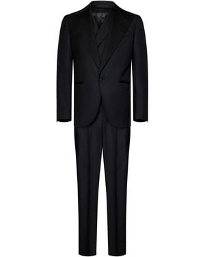Franzese Collection James Bond Model Super 170S Tuxedo Suit - Black