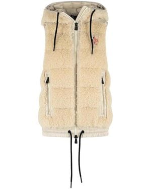 Moncler Teddy-Style Insulated Hooded Vest - Natural