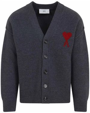 Ami Paris Adc Cardigan - Blue