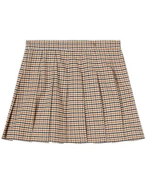 Palm Angels Checked High-Waisted Mini Skirt - Natural