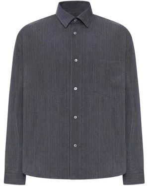 Lardini Striped Linen Shirt - Blue