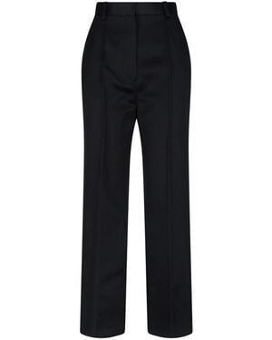 Loro Piana Straight Silk Trousers - Black