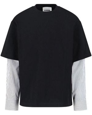 Jil Sander Round Neck T-Shirt - Black