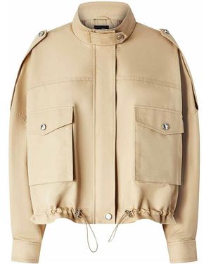 Pinko Jacket With Raised Collar - Natural