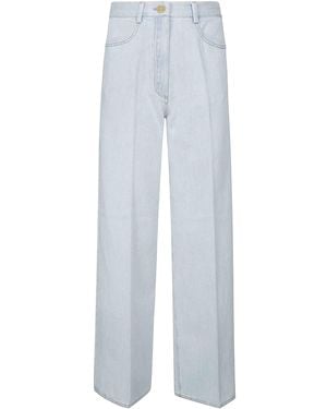 forte_forte Cotton Denim Calvary 5 Pockets Trousers - White