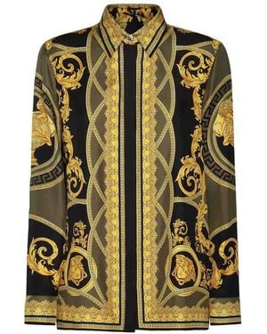 Versace Shirt With 'La Coupe Des Dieux' Pattern - Yellow