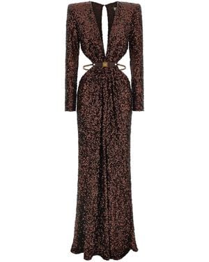 Elisabetta Franchi Polyester Long Dress - Brown