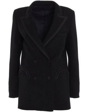 Blazé Milano Gros Grain Piping Wool Blazer - Black