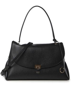 Ferragamo Logo Shoulder Bag - Black