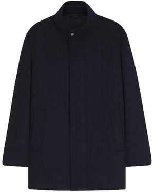 BOSS Wool And Cashmere Formal Coat - Blue
